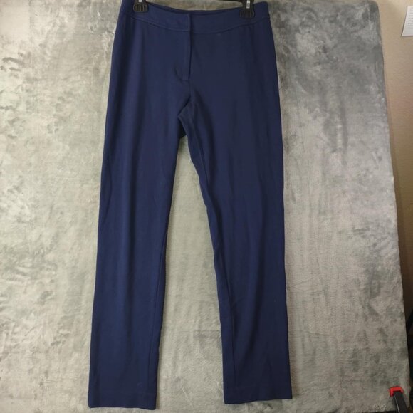 J.McLaughlin Women Navy Blue Slim Stretch Pants 4 Comfortable Business Casual - Picture 1 of 9